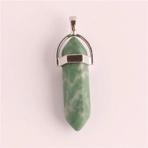 Natural Stone Hexagonal Prism Pendant