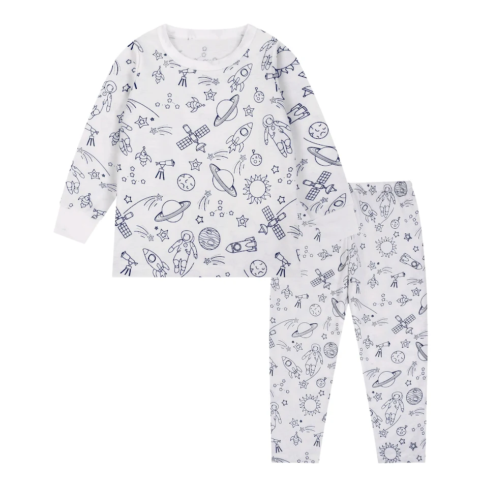 Flame Retardant Fabric Cross Border Children's Pajamas DIY Graffiti Safe & Creative for Foreign Trade Kids