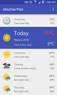 Weatherman screenshot for Android