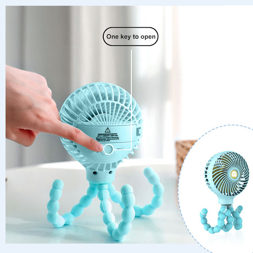 Title 7, Octopus Deformed Folding Fan New USB Charging M...