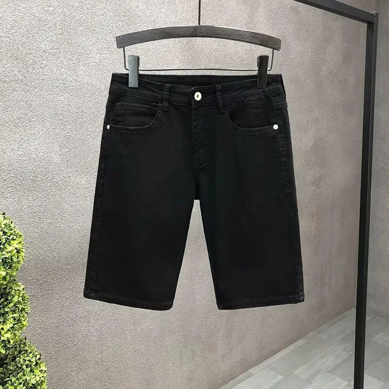 Men's Summer Thin Cropped Denim Shorts Lightweight Comfort and Style Perfect for Warm Weather Modern Design and a Trendy