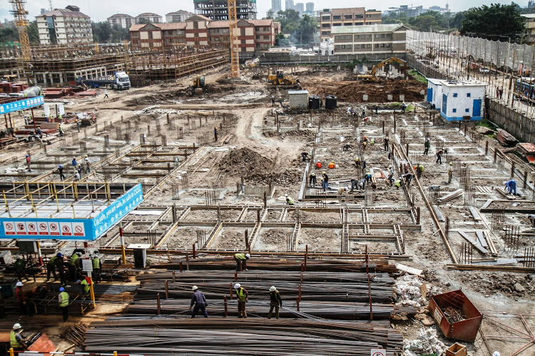 An aerial view of the construction of the affordable housing in Ngara's Park Road