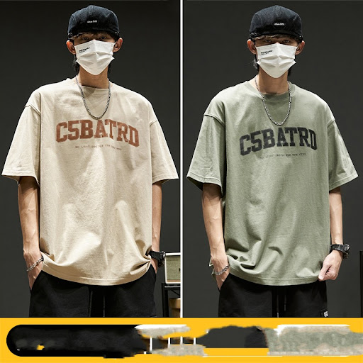 Title 10, Japanese Loose Cotton Letter Print Body Shirt f...