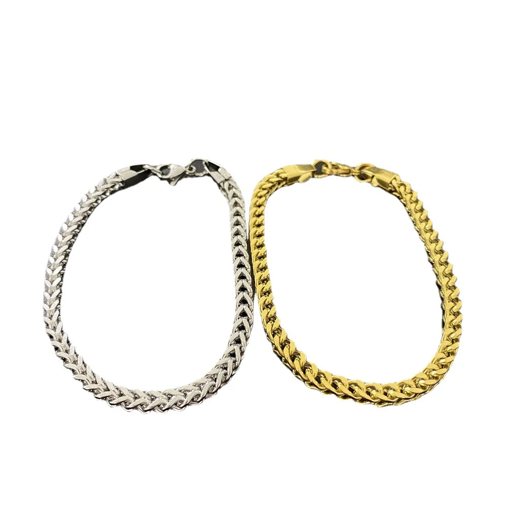 Title 3, Bracelet homme en acier titane 4mm Hip Hop deva...