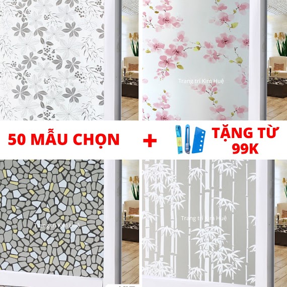 Decal Dán Kính, Giấy Dán Kính Mờ Cửa Sổ, Decan Chống Nắng Giá Rẻ Kim Huệ 90X50Cm