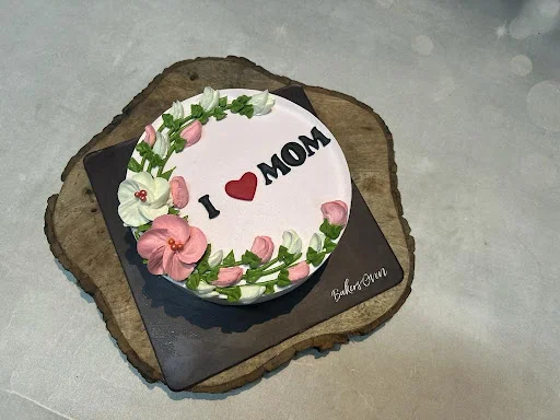 I Love Mom Flower Black Forest Cake (1/2 kg)