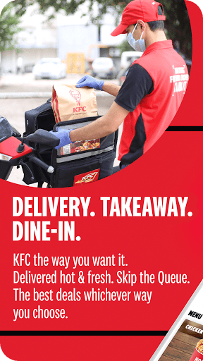 Screenshot KFC India online ordering app