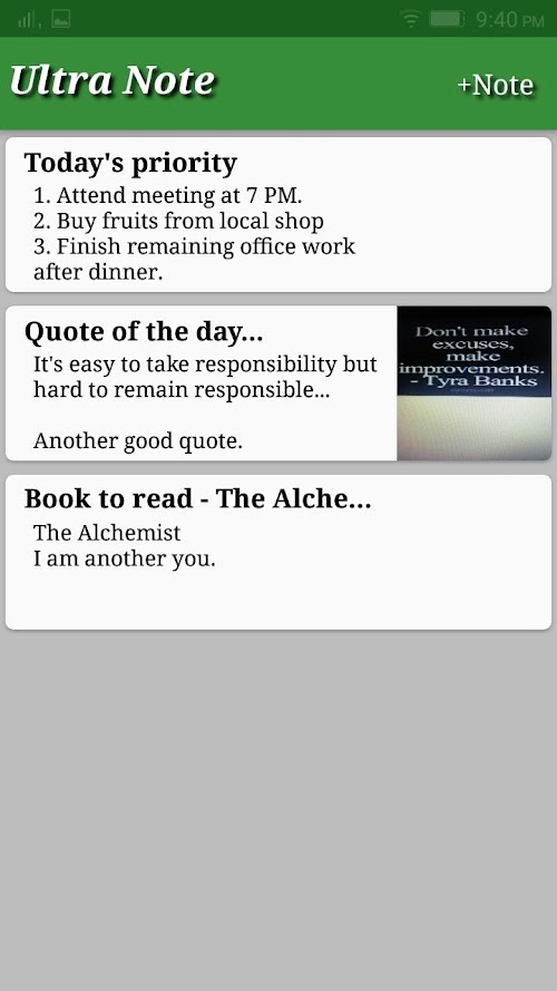 Android application Ultra Note screenshort