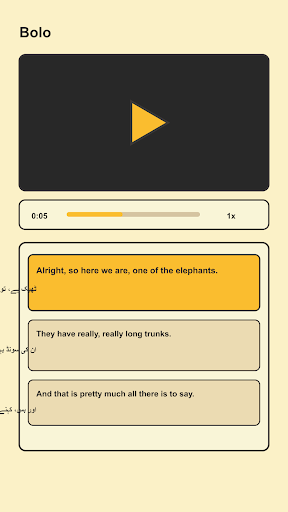 Bolo synced bilingual video player