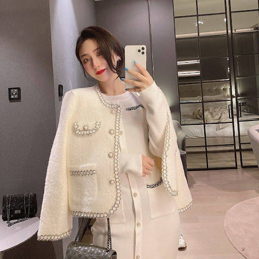 Title 4, Mink Fleece Top Short Coat Knitted Sweater, a w...
