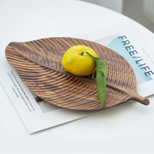 Title 7, Homemade Walnut Log Handmade Leaf Tray Serve sn...