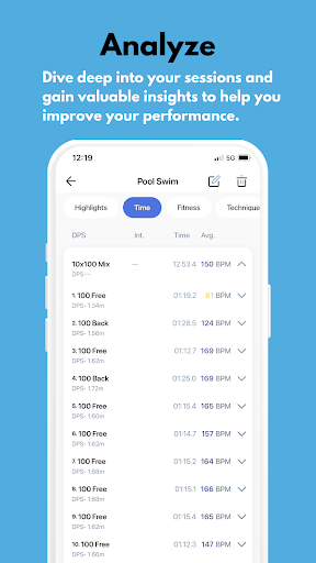 Screenshot Phlex Swim App