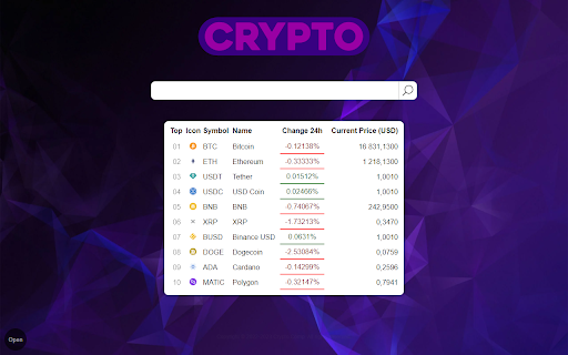 Crypto New Tab