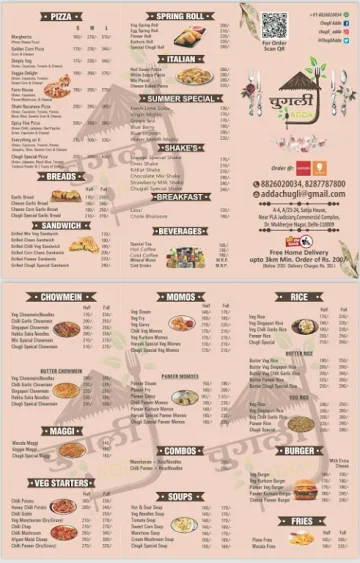 CHUGLI ADDA menu 