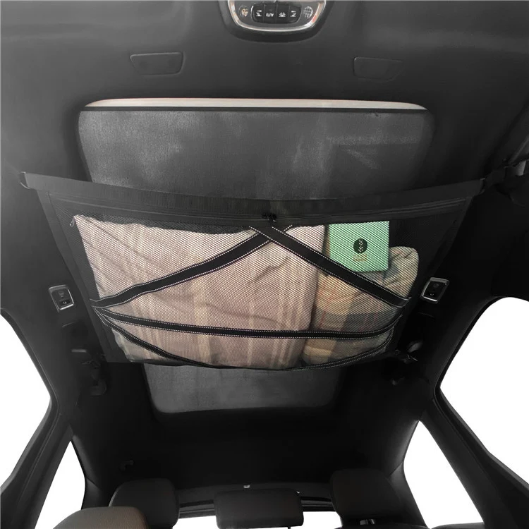 Verbeterde reflecterende dubbellaagse daknet-opbergtas voor auto's, ideaal voor extra opslag en organisatie.