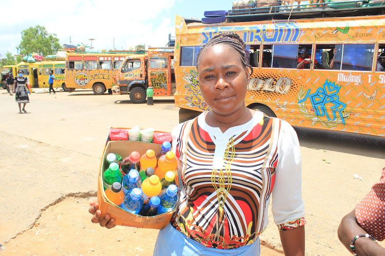 Mwingi town hawker Mary Munyoki on Wednesday April 8, 2020