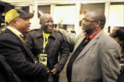 From left, Tony Yengeni, Julius Malema and Gwede Mantashe at the 24th ANCYL national congress in Midrand Picture: SIMON MATHEBULA