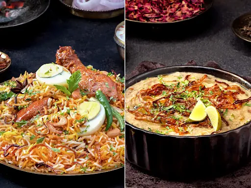 Hyderabadi Chicken Dum Biryani + Murgh Haleem