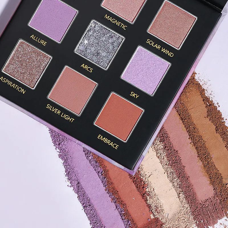 Paleta de sombras de olhos com 9 cores matte, perolada e glitter de longa duração. Crie looks deslumbrantes e duradouros.