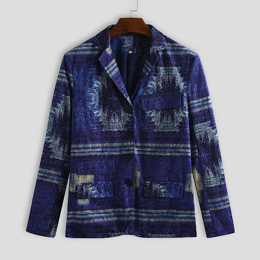 Title 11, Mens Casual Suit with Print Personality Trend....