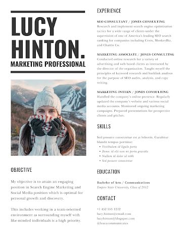 Lucy F. Hinton - Resume template