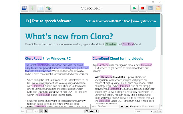 ClaroSpeak chrome extension