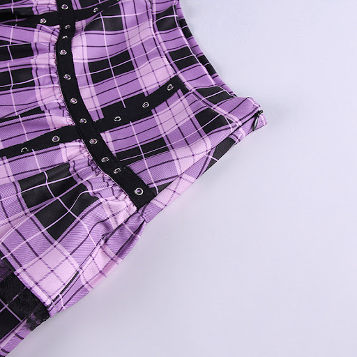 Title 13, Womens Pleated Skirt with Lattice Design Versa...