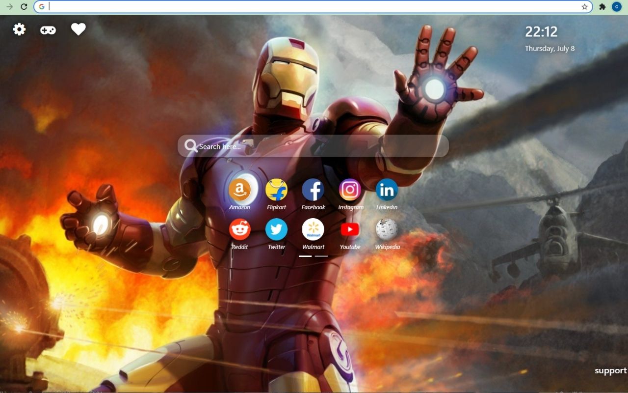 Iron Man Wallpaper New Tab Theme [Install] Preview image 1