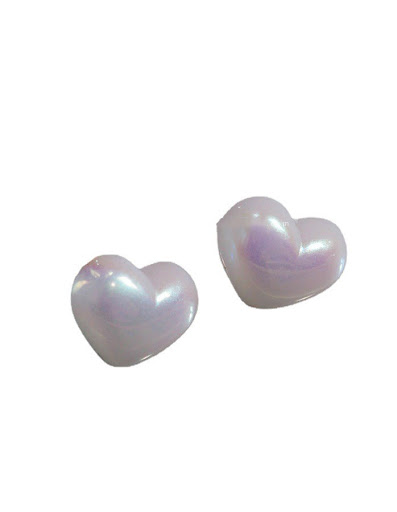 Title 5, Simple Elegance Retro Colorful Heart Pearl Stud...
