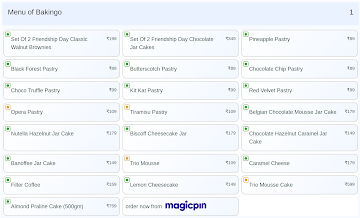 Bakingo menu 