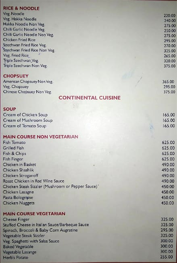 Prithvi's Planet menu 