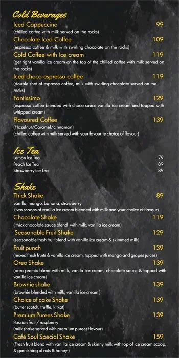 Cafe soul desires menu 