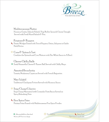 Breeze Lounge menu 