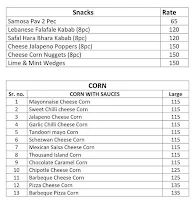 The W Corner menu 7