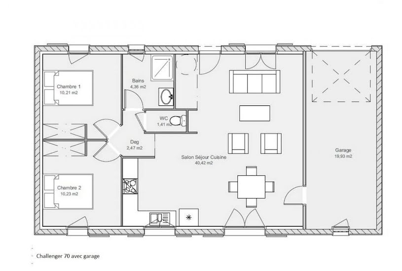  Vente Terrain + Maison - Terrain : 2 000m² - Maison : 80m² à Villeréal (47210) 