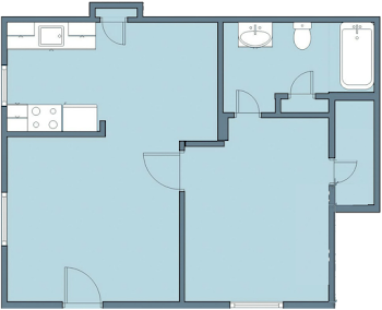 Alamo Floorplan 1 Bed 1 Bath The Bowie Apts In San Antonio