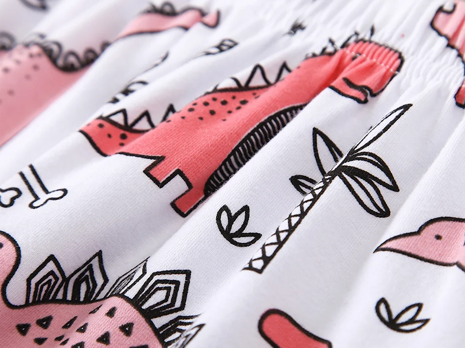 Meisjes dinosaurussen print lange mouwen set, comfortabel en modieus, ideaal voor dagelijks spelen en casual gelegenheden.