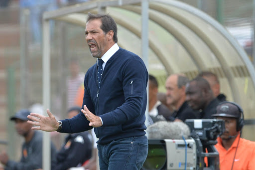 Roger de Sa during the Absa Premiership match between Highlands Park and Maritzburg United at Makhulong Stadium on March 19, 2017 in Johannesburg, South Africa.