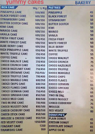 Yummy Cakes menu 1