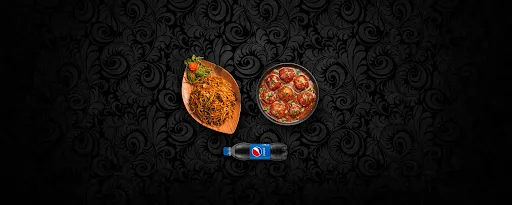 Veg Chowmin (Full) With Manchurian (Full) And Cold Beverage [250 Ml]