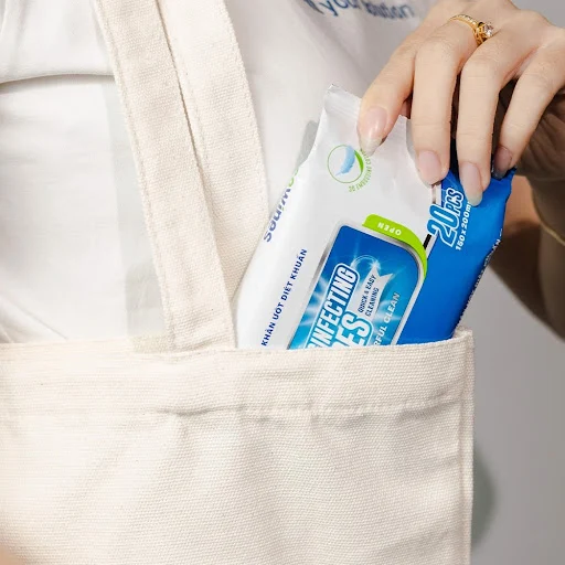 3 Gói Khăn ướt diệt khuẩn Disinfecting Wipes 20 tờ EcoWipes