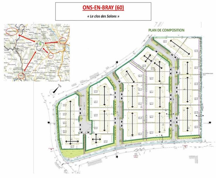 Vente terrain  560 m² à Ons-en-Bray (60650), 53 750 €