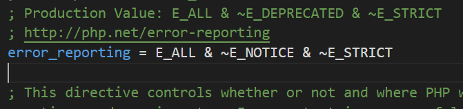Diretiva error_reporting