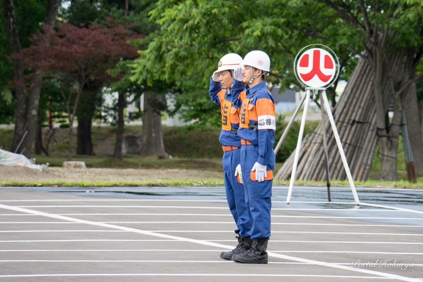 消防ポンプ操法（水出し操法）