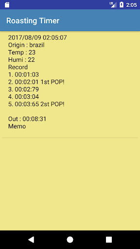 Coffee Roasting Timer