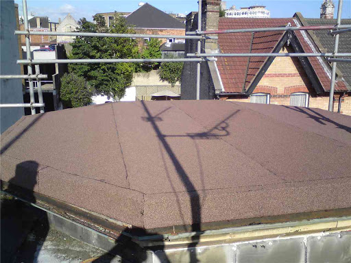 hexagonal flat roof brown colour felt