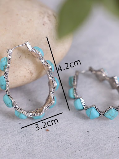 Title 1, Womens Fashion Exaggerated Diamond Turquoise U...