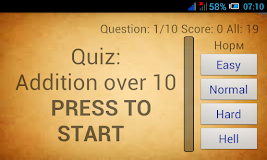 Addition of numbers to 10