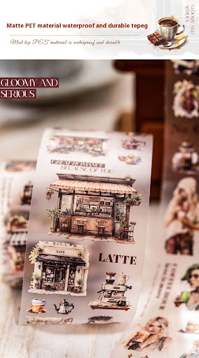 Title 4, Dream Building Cafe Vintage Coffee Girl Sticker...