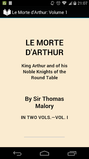 Le Morte d'Arthur: Volume 1